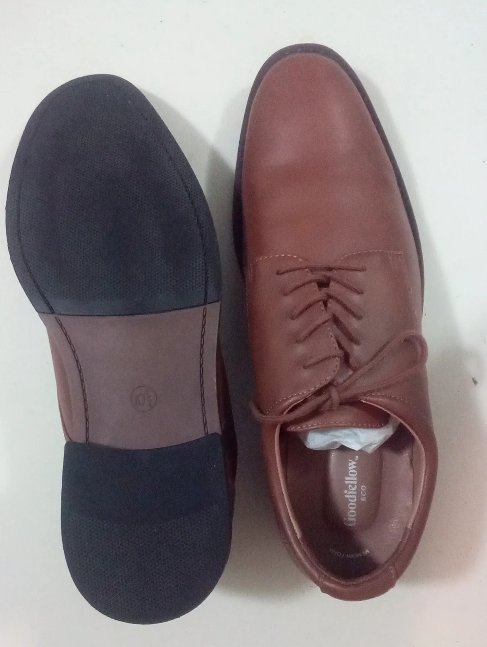 Goodfellow & Co Men’s Tan Brown Leather Oxford Dress Shoes Sz 10 1/2 NWT $40